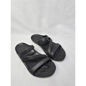 Crocs Kadee II Sandals Strappy Slide Slip-On Black Womens Womens Size 6